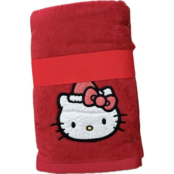 Hello Kitty Red Cotton Embroidered Glitter Face Kitty Graphic Hand Towels-2-Pk - Picture 3 of 4